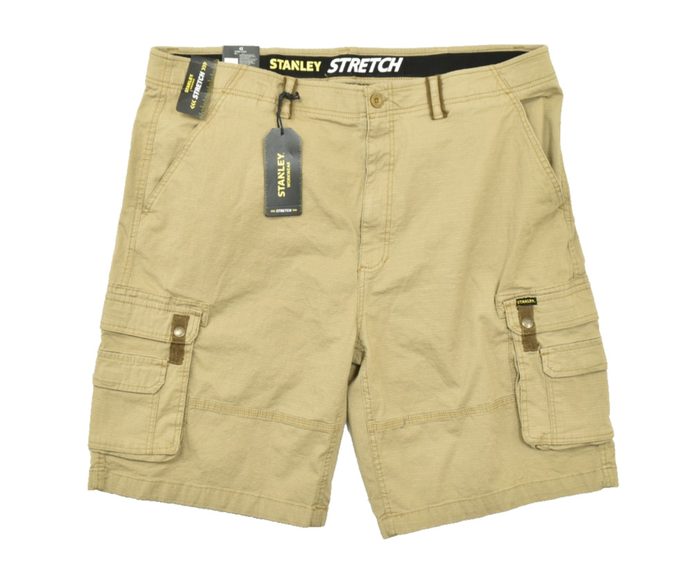 Stanley Workwear Men's Size 42 Khaki Ripstop Cargo Shorts Stretch New With Tags